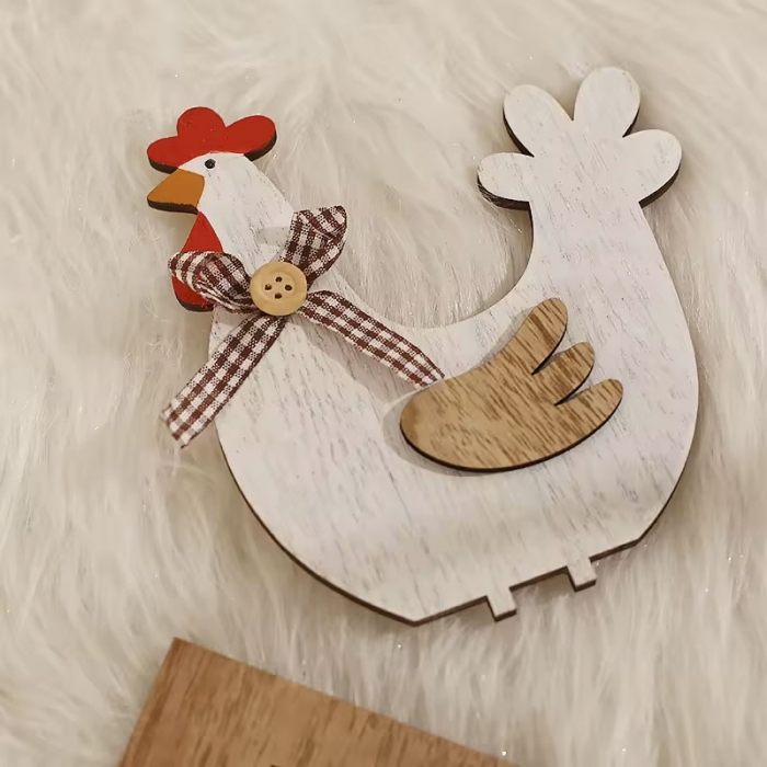 Wooden Easter Chicken Decoration