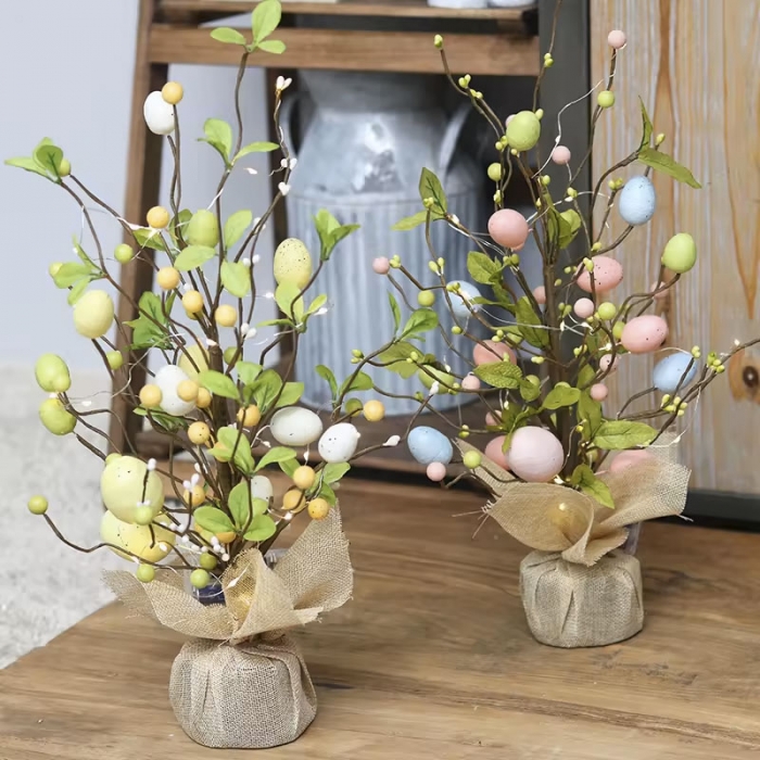 Easter egg table tree with light