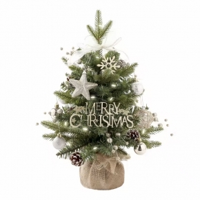 Small artificial green tree with led lights