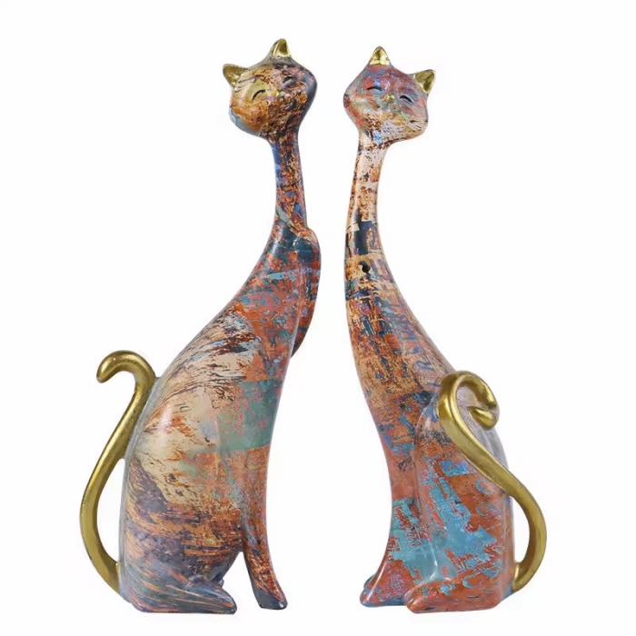 Creative Oil Painting Cat Figurines