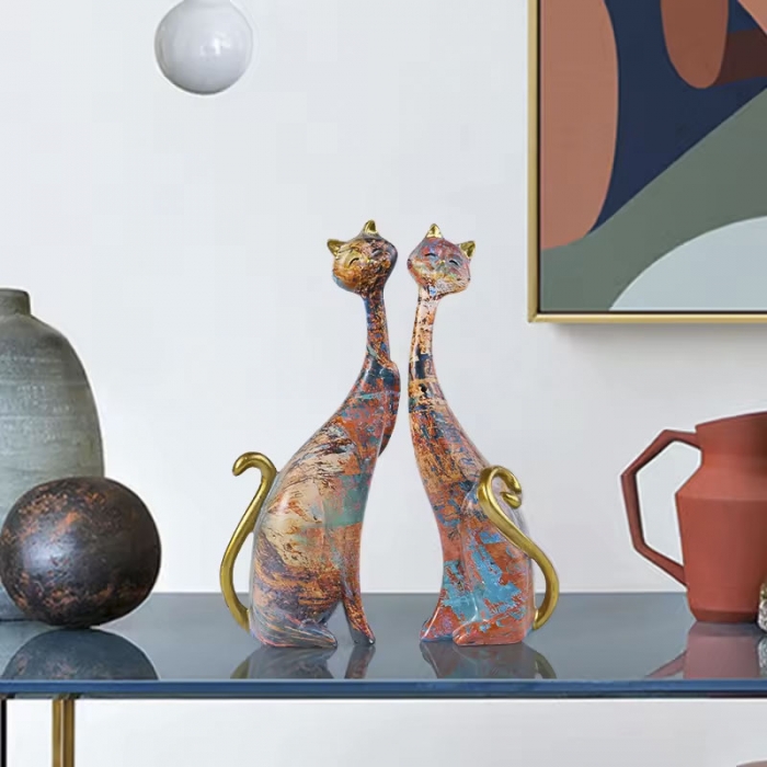 Creative Oil Painting Cat Figurines