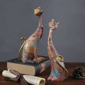 Creative Oil Painting Cat Figurines