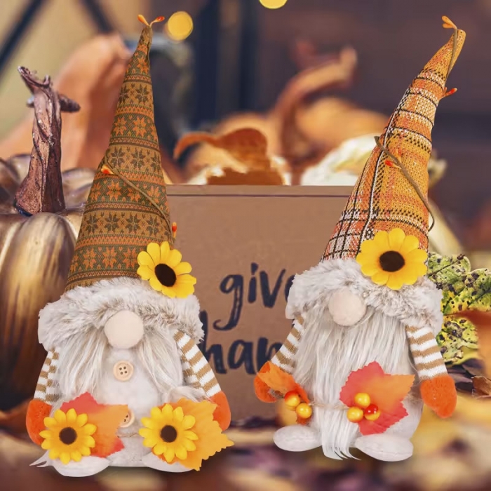 Faceless Doll Gnomes Decor With Sun flower