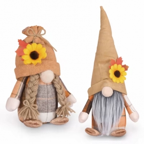 Faceless Doll Gnomes Decor With Sun flower