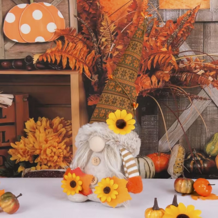 Faceless Doll Gnomes Decor With Sun flower