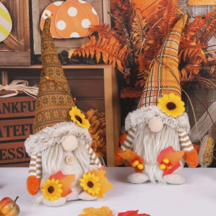 Faceless Doll Gnomes Decor With Sun flower