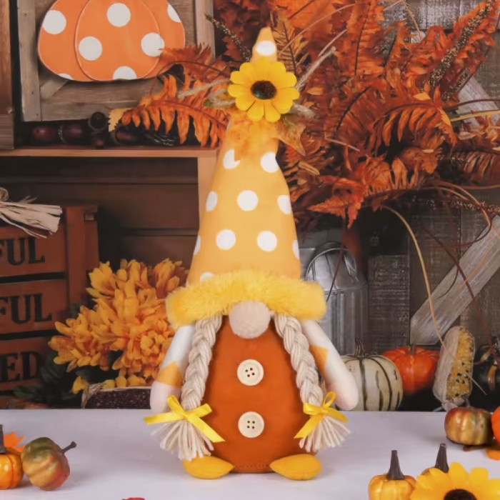 Faceless Doll Gnomes Decor With Sun flower