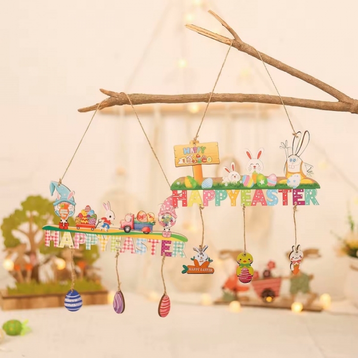 Easter Rabbit Wooden Decoration