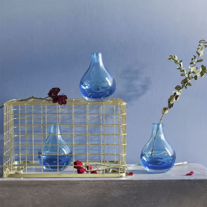Small Mouth Colorful Mini Clear Glass Vase