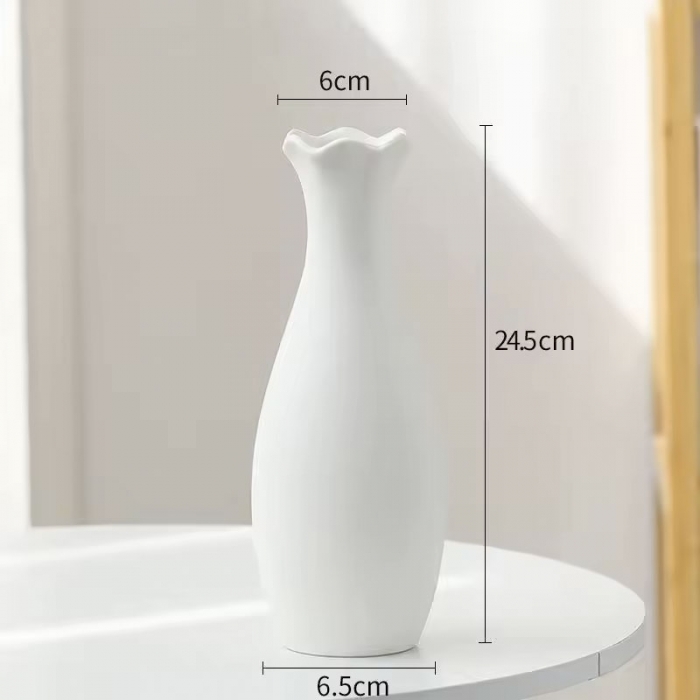 White Ceramic Simple Vase