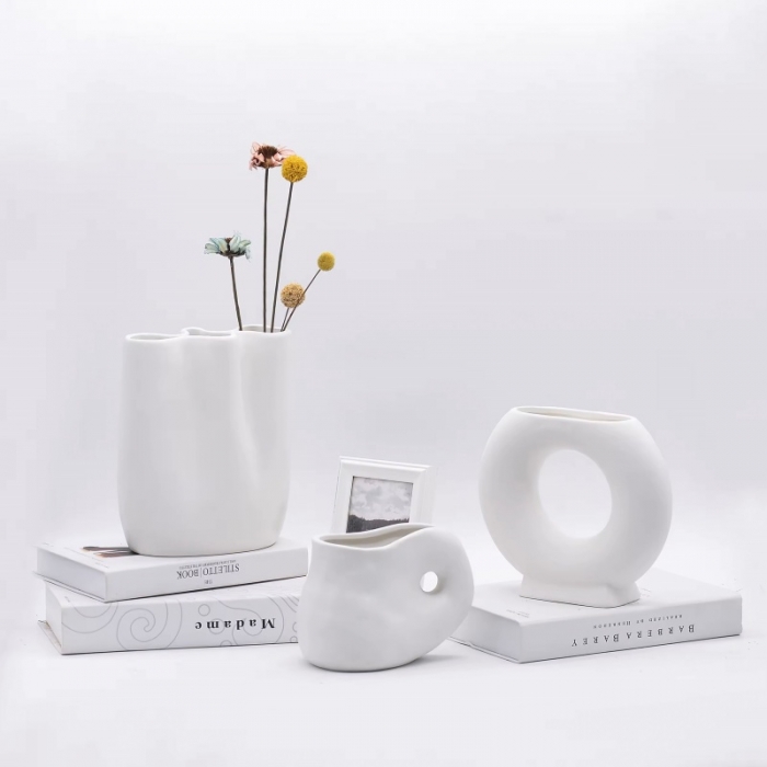 White Ceramic Countertop Vases