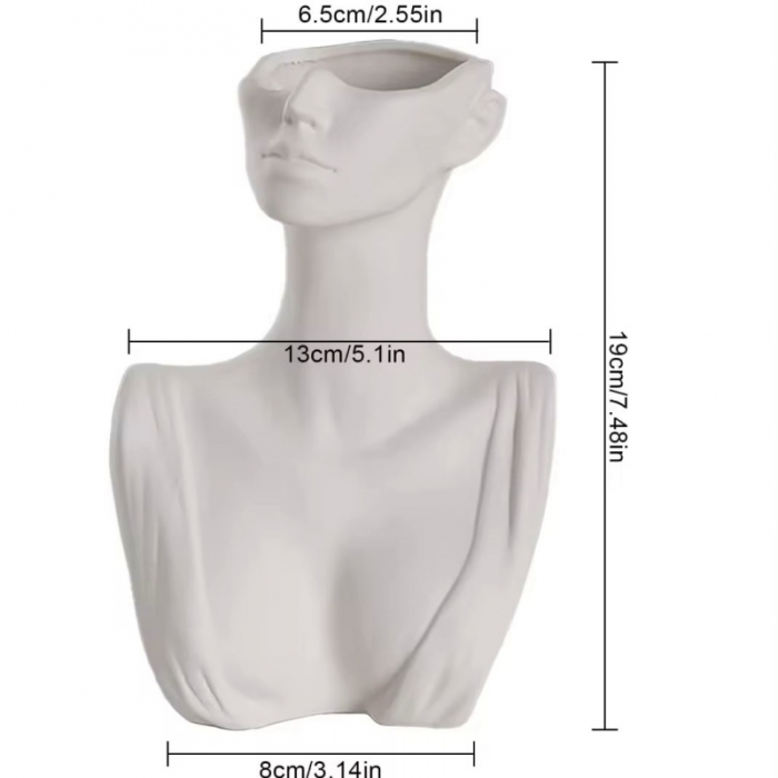 Modern Ceramic White Statue Vase