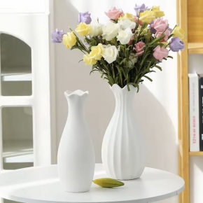 White Ceramic Simple Vase