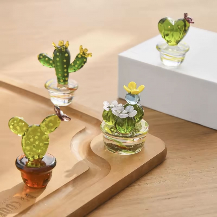 Glass Tiny Cactus Decorate