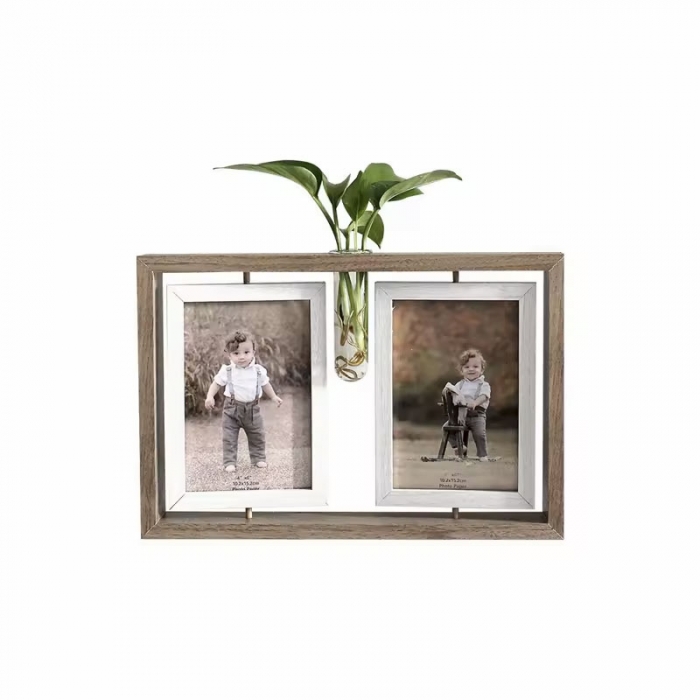 Double Photo Frame Reversible Plant Wooden Frame