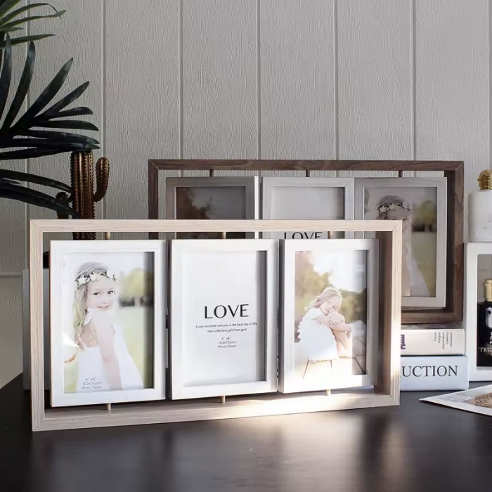 Double Photo Frame Reversible Plant Wooden Frame