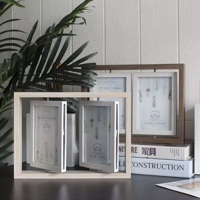 Double Photo Frame Reversible Plant Wooden Frame
