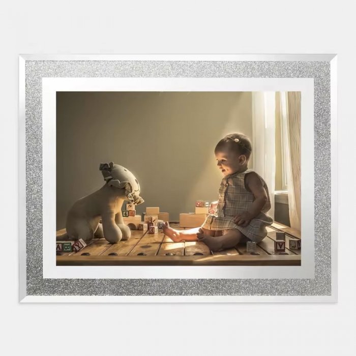 Crystal Silver Glass Picture Frame