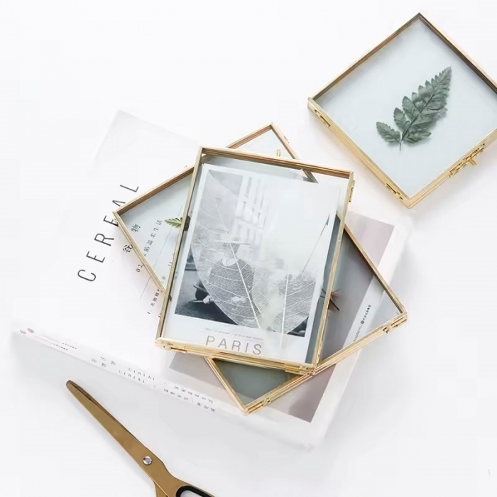 Metal Large Folding Gold Black Photo Frame