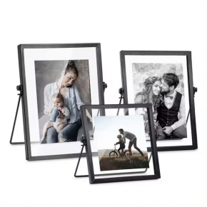 Double Sided Transparent Glass Photo Frame.