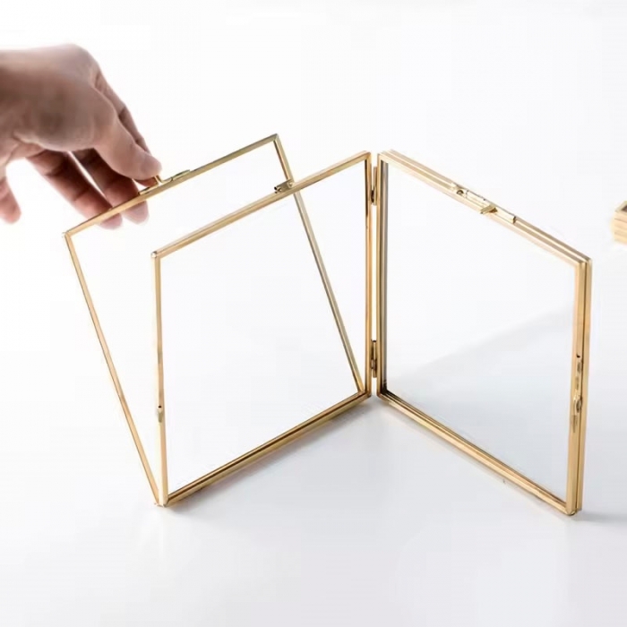 Metal Large Folding Gold Black Photo Frame