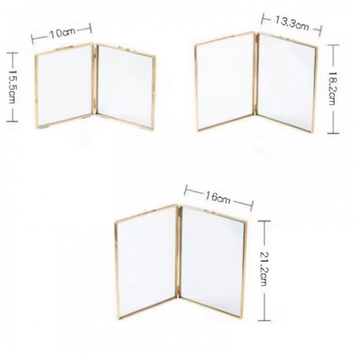 Metal Large Folding Gold Black Photo Frame