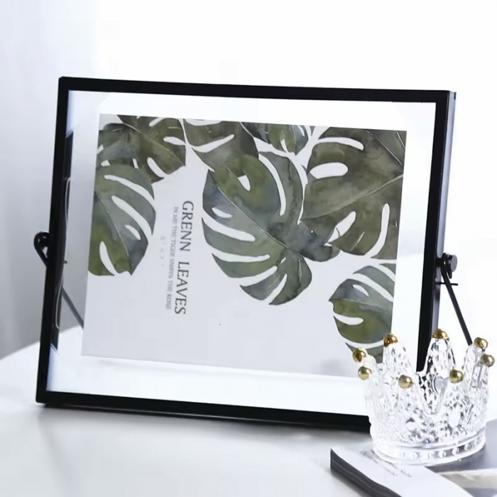 Double Sided Transparent Glass Photo Frame.