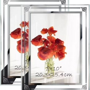 Crystal glass gold photo frame