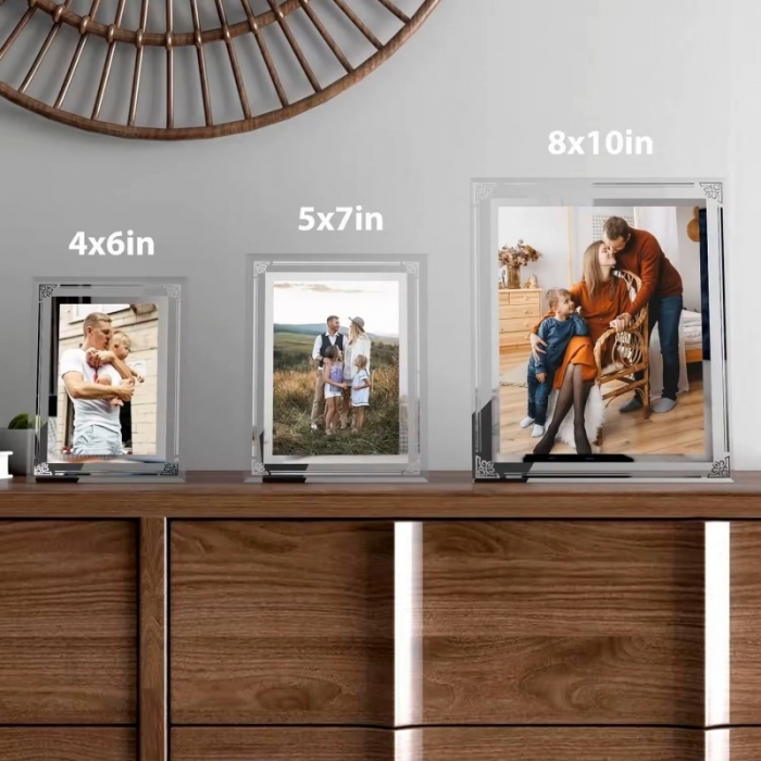 Crystal glass gold photo frame