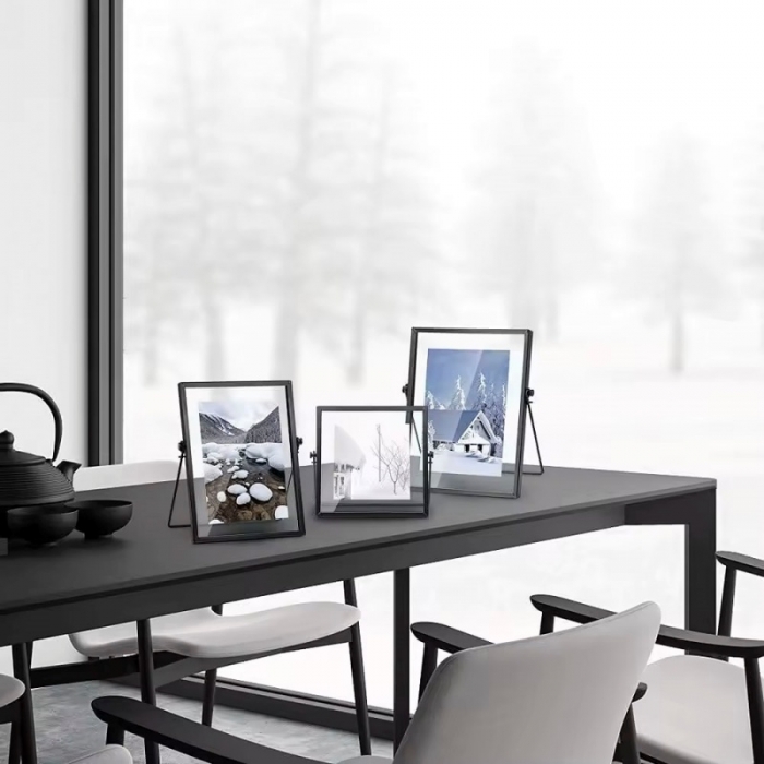 Double Sided Transparent Glass Photo Frame.