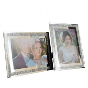 Flash silver powder diamond crystal glass photo frame