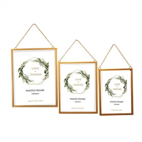 Metal Wall-Mounted Glass Photo Frame