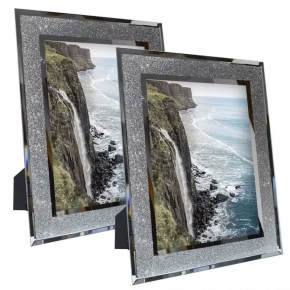 Silver crystal photo frame