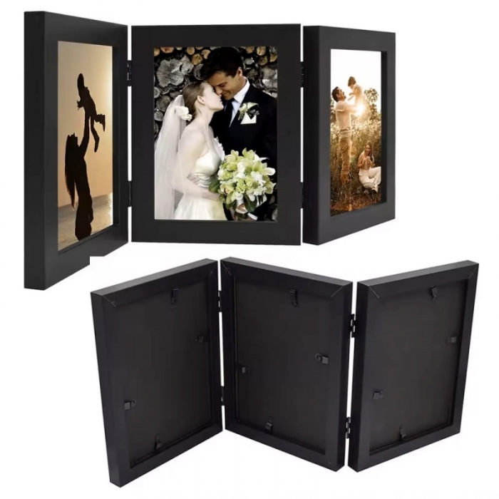 Three Picture Frame Trifold Hinged