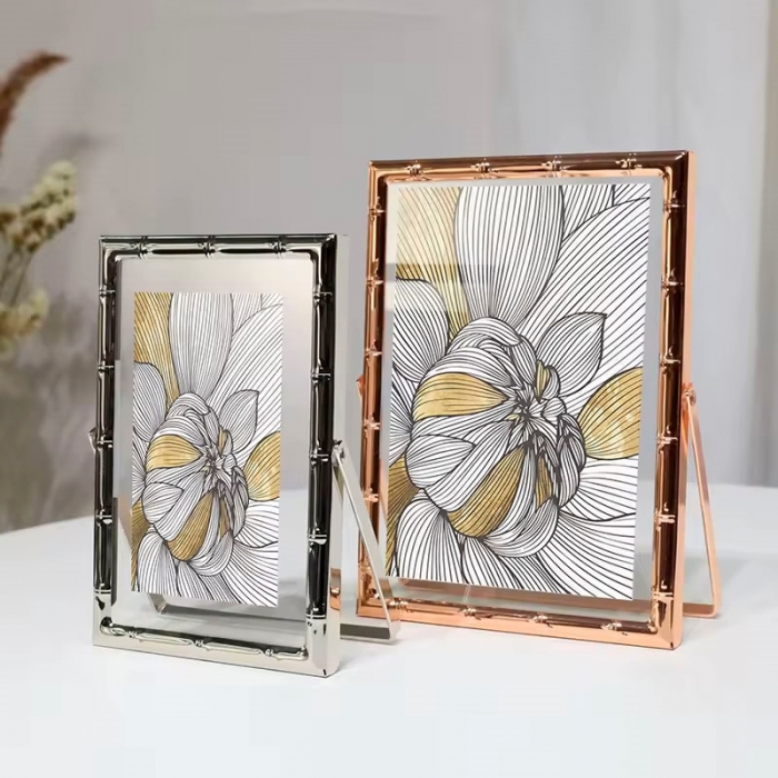 Metal Large Folding Gold Black Photo Frame